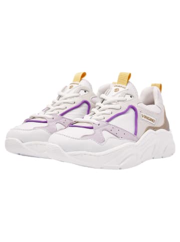 Vingino Leder-Sneakers "Olivia" in Weiß/ Gold/ Lila