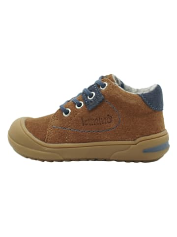 lamino Leren sneakers lichtbruin