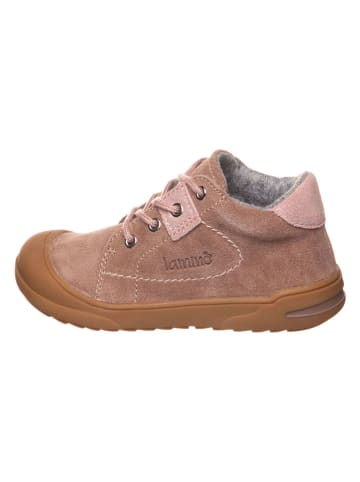 lamino Leren sneakers oudroze