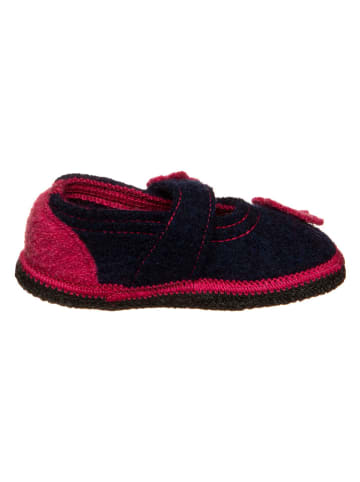 kitz-pichler Hausschuhe "Becky" in Dunkelblau/ Pink