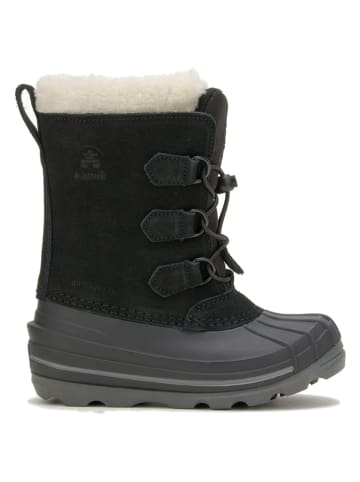 Kamik Leder-Winterstiefel "Snowdash" in Schwarz