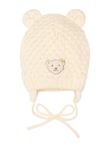 Steiff Czapka w kolorze kremowym