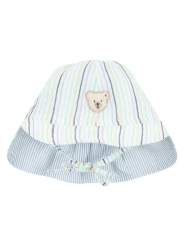 Steiff Hut in Weiß/ Hellblau