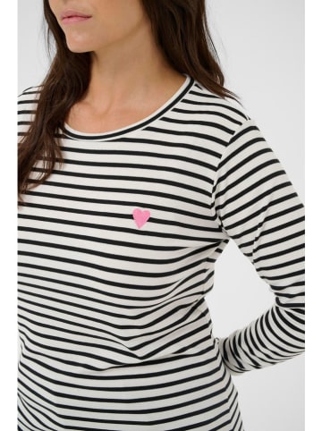 KAFFE curve Longsleeve "Clia" wit/zwart