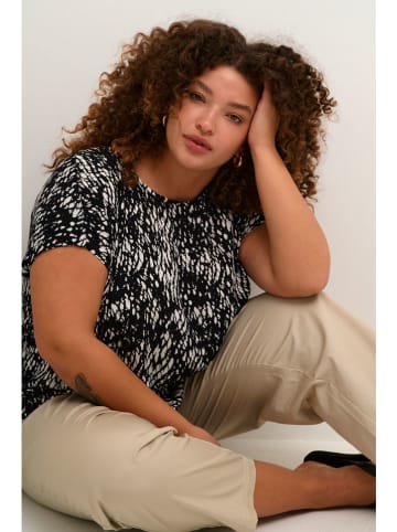 KAFFE curve Bluzka "Cami" w kolorze czarno-białym