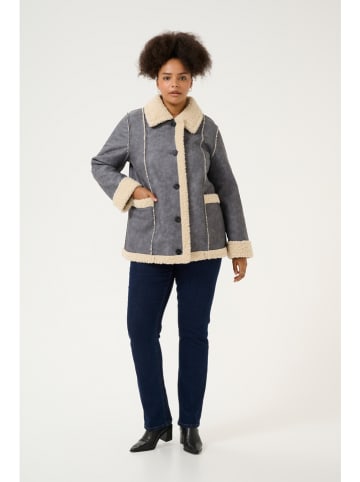 KAFFE curve Hemdjacke in Grau/ Beige