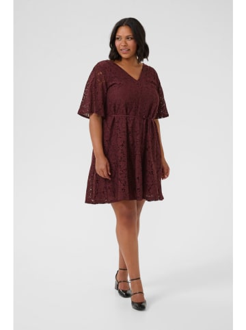 KAFFE curve Sukienka "Nima" w kolorze bordowym