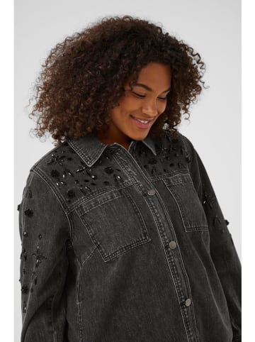 KAFFE curve Jeansjacke "Jaida" in Anthrazit