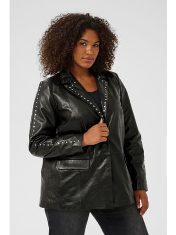 KAFFE curve Skórzany blezer "Tera" w kolorze czarnym