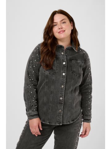 KAFFE curve Kurtka dżinsowa "Petri" w kolorze antracytowym