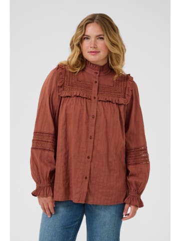 KAFFE curve Bluse "Jessa" in Hellbraun