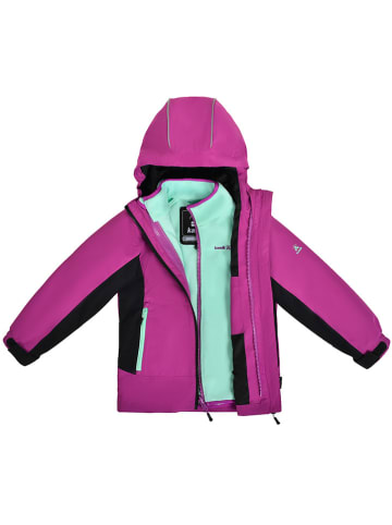 Kamik 3in1-Regenjacke "Aubrey" in Lila/ Türkis