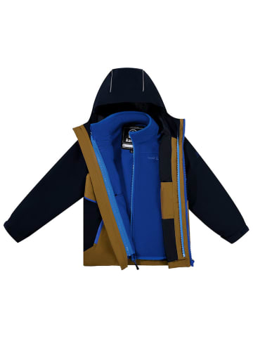 Kamik Kurtka przeciwdeszczowa 3w1 "Silas" w kolorze brązowo-niebieskim