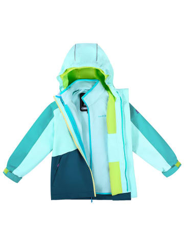 Kamik 3in1-Regenjacke "Estella" in Türkis/ Dunkelblau