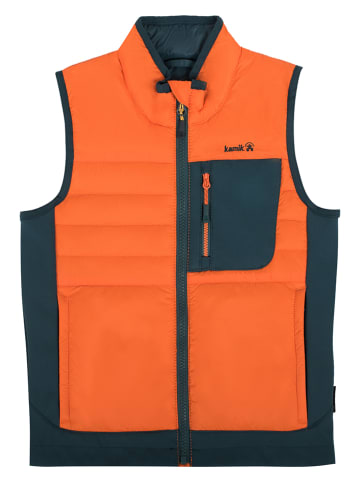 Kamik Softshellbodywarmer "Hollis" oranje/petrol