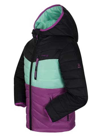 Kamik Całoroczna kurtka pikowana "Harley" w kolorze czarno-turkusowo-fioletowym