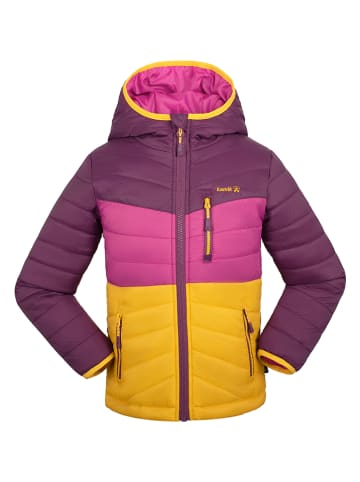 Kamik Całoroczna kurtka pikowana "Harley" w kolorze różowo-fioletowo-musztardowym