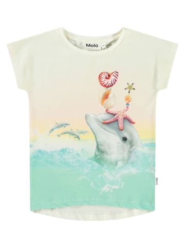 molo Shirt in Creme/ Türkis