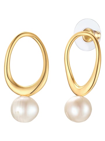 Yokoamii Pozłacane kolczyki-wkrętki z perłami