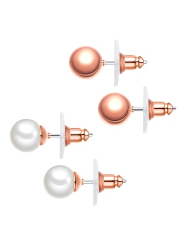 Yokoamii 2er-Set: rosévergold. Ohrstecker mit Perlen