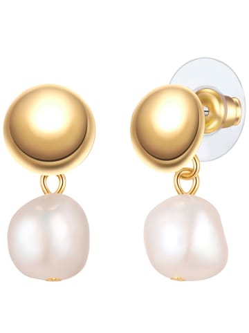 Yokoamii Pozłacane kolczyki-wkrętki z perłami
