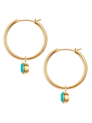 Yokoamii Pozłacane kolczyki-kreole z kryształami