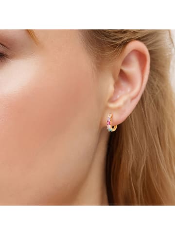 Yokoamii Pozłacane kolczyki-kreole z cyrkoniami