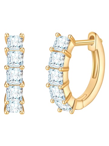 Yokoamii Pozłacane kolczyki-kreole z cyrkoniami