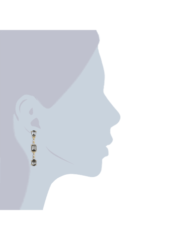 Lulu & Jane Pozłacane kolczyki-wkrętki z kryształami