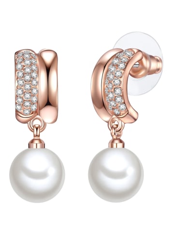Lulu & Jane Pozłacane kolczyki-wkrętki z perłami