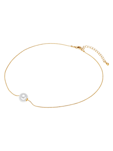 Lulu & Jane Pozłacany naszyjnik z perłą - dł. 42 cm