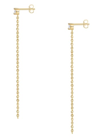 Lulu & Jane Pozłacane kolczyki-wkrętki z cyrkoniami