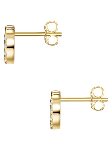 Lulu & Jane Pozłacane kolczyki-wkrętki z cyrkoniami