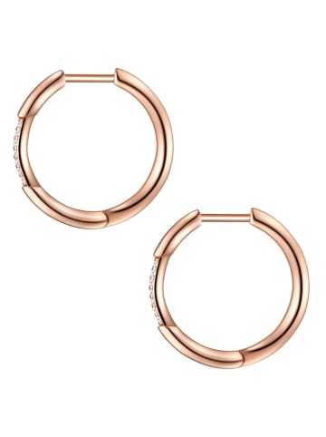 Lulu & Jane Pozłacane kolczyki-kreole z cyrkoniami