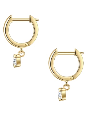 Lulu & Jane Pozłacane kolczyki-kreole z cyrkoniami