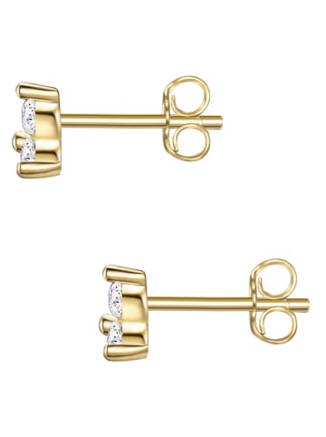 Lulu & Jane Pozłacane kolczyki-wkrętki z cyrkoniami
