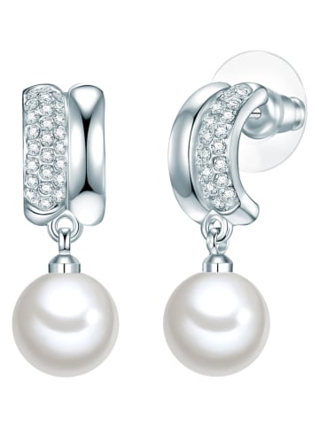 Lulu & Jane Versilb. Halbcreolen mit Perlen