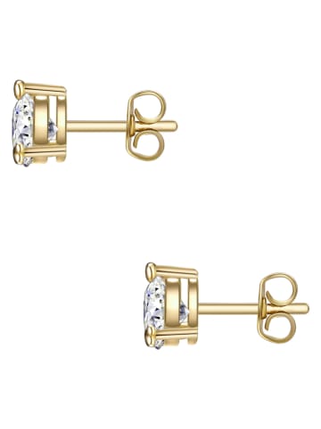 Glanzstücke München Pozłacane kolczyki-wkrętki z cyrkoniami