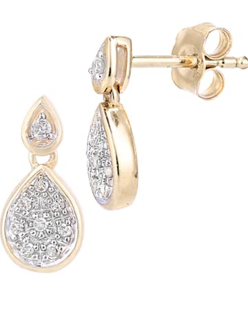 Revoni Złote kolczyki-wkrętki z diamentami