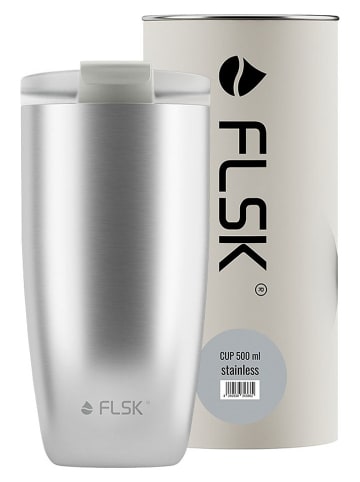 FLSK Koffiebeker zilverkleurig - 500 ml