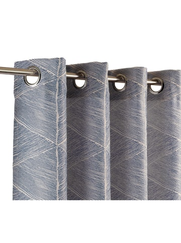 ESPRIT Zasłona "Julien" w kolorze granatowo-kremowym z oczkami