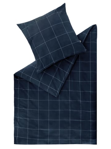 ESPRIT Flanellen beddengoedsets "Check" donkerblauw