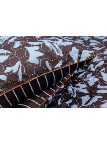 ESPRIT Komplet pościeli satynowej "Noel" w kolorze błękitno-brązowym