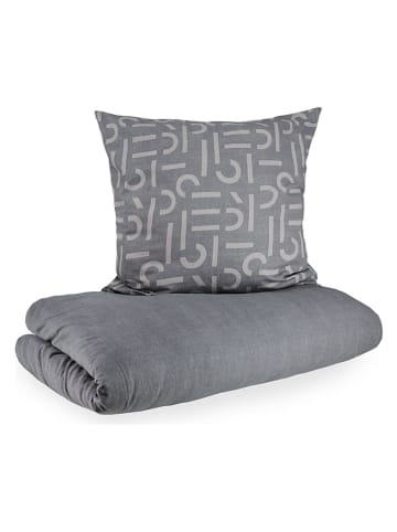 ESPRIT Komplet pościeli flanelowej "Scatter" w kolorze antracytowym