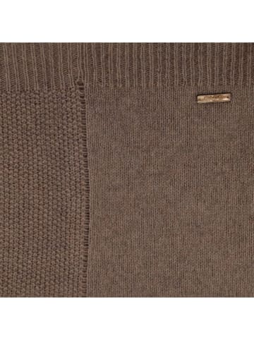 Capo Strick-Loop-Schal in Grau/ Beige