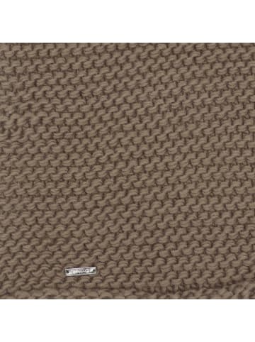 Capo Strick-Loop-Schal in Grau/ Beige