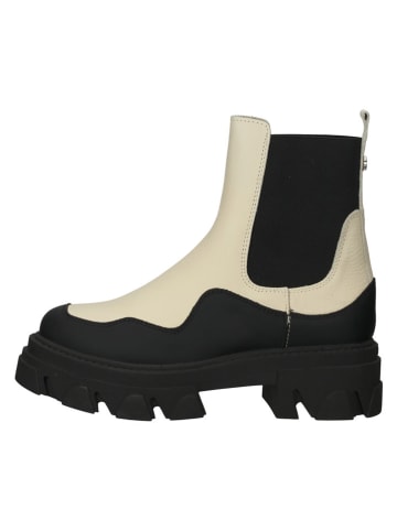 Steve Madden Leren chelseaboots crème/zwart