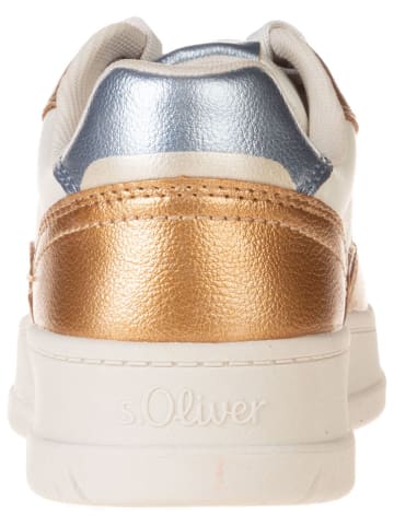 s.Oliver Sneakers wit/lichtblauw/lichtbruin