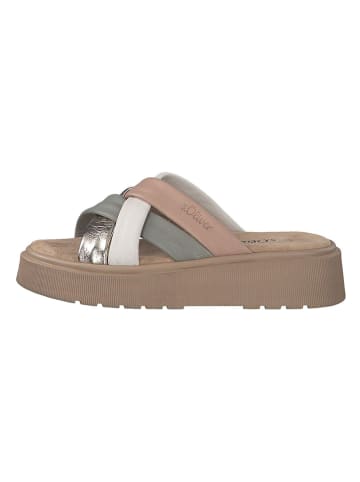 s.Oliver Leder-Pantoletten in Bunt