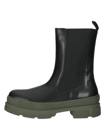 Steve Madden Leder-Stiefel in Schwarz/ Khaki